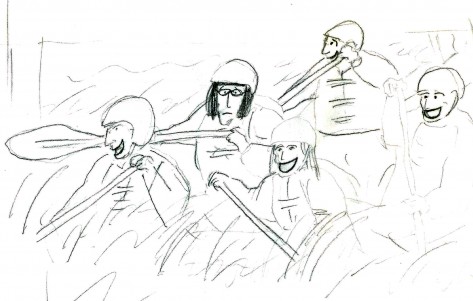 Drawing of rafting photo