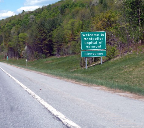The welcome sign to Montpelier