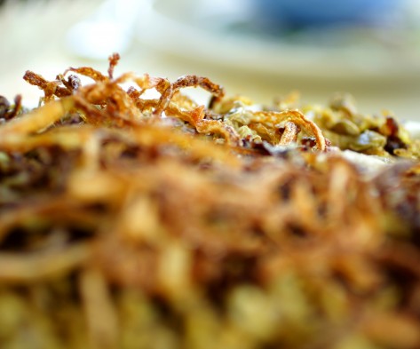 Mejadra (detail). It's all about the fried onions.