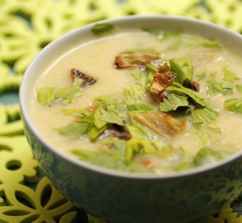 Cream of Celery Soup with Roasted Fennel