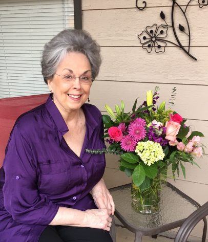 Peggy, on her 74th birthday (photo taken by her daughter, Deonna)